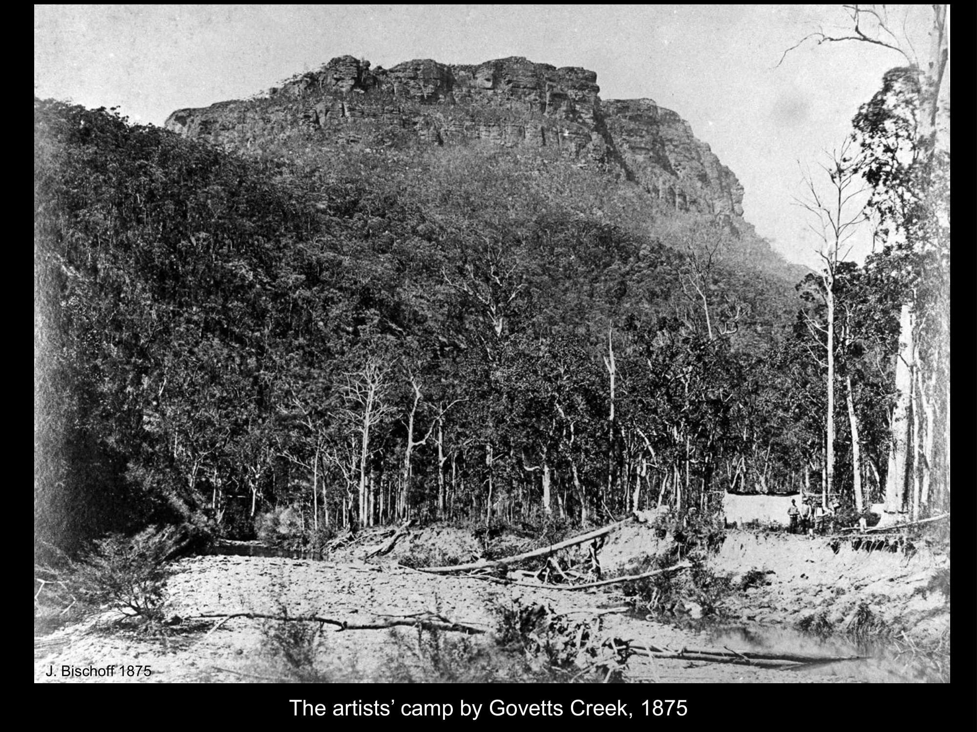 Artists camp by Govetts Creek 1875